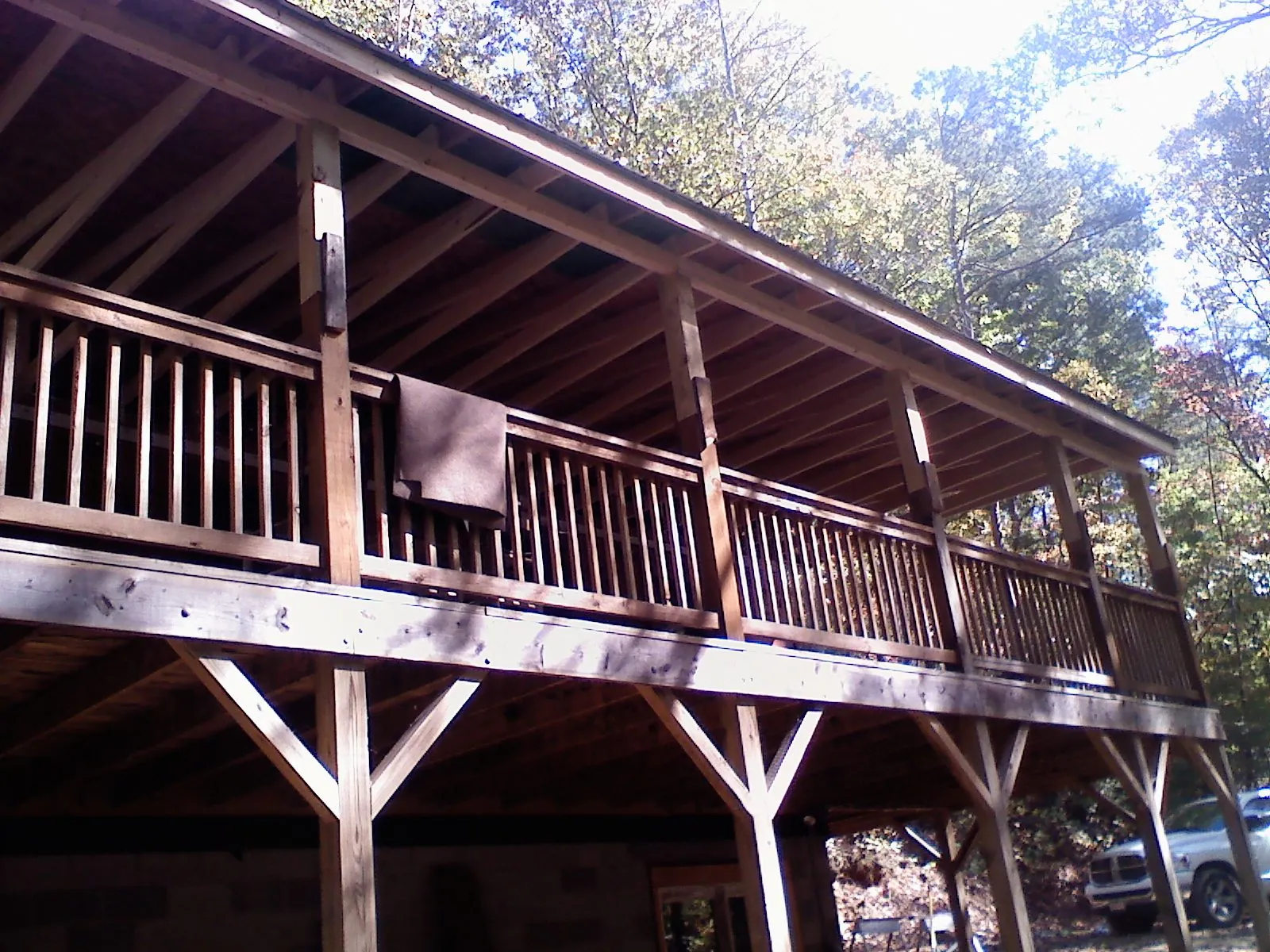 Timber framing under a new elevated porch and deck — Roof Leak Repair in La Pine by Roofing Brothers